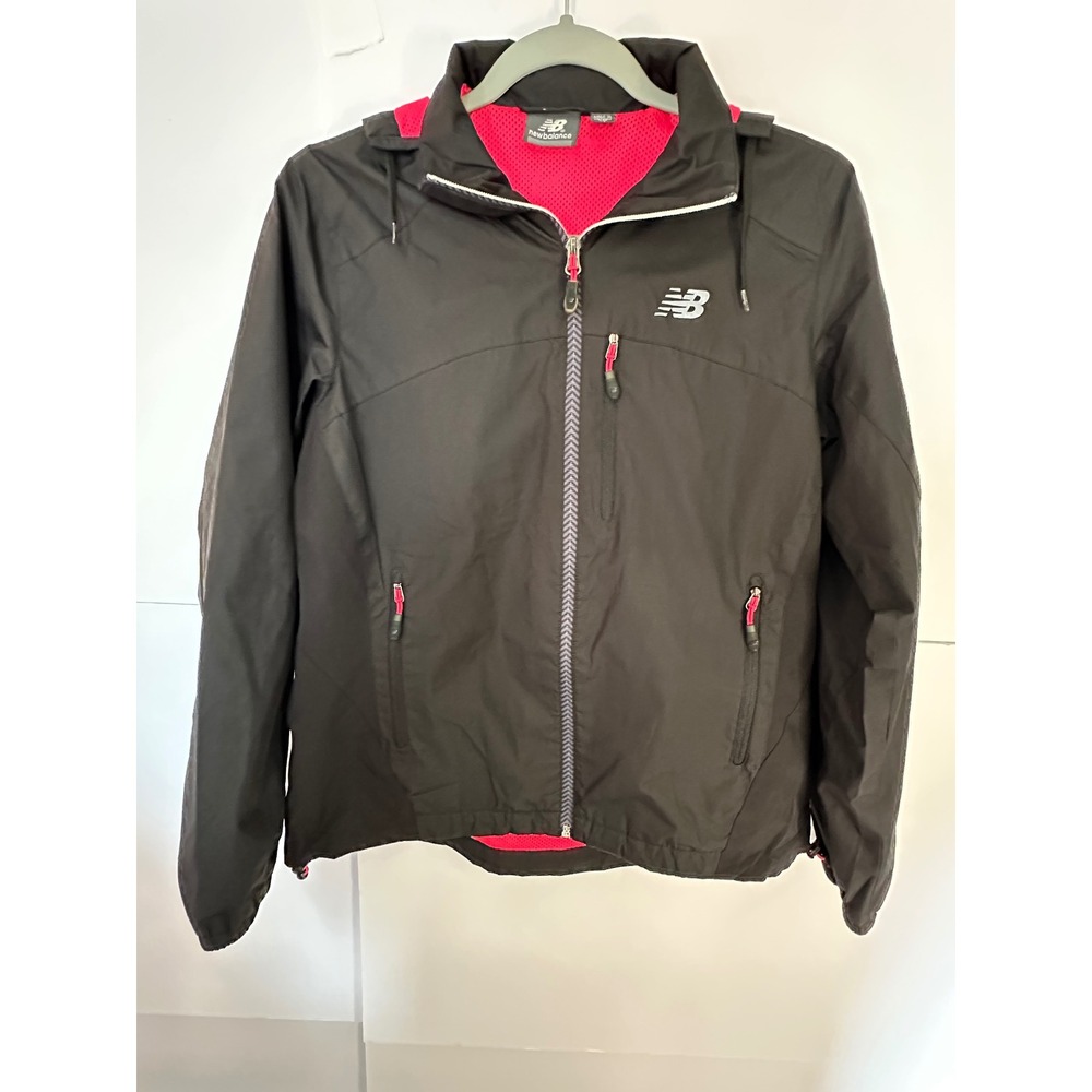 New Balance Windbreaker‎ Jacket Lightweight Running Full Zip Hooded Black M